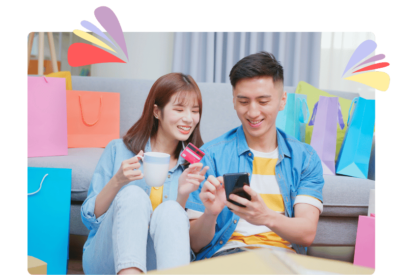 couple online shopping