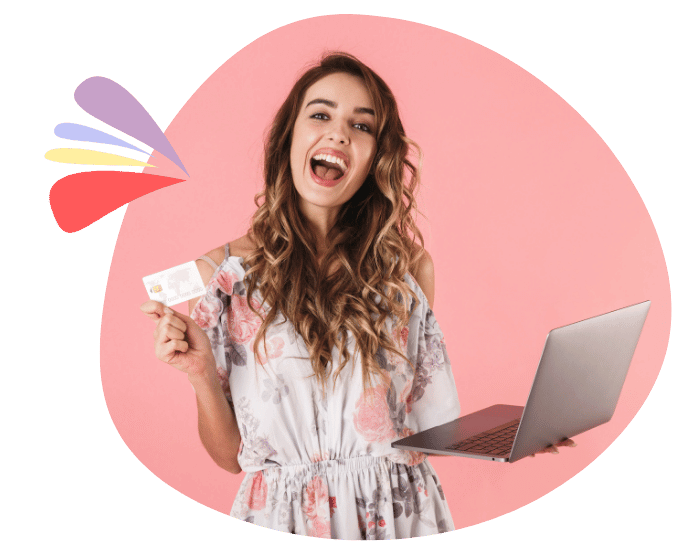 woman shopping online using laptop